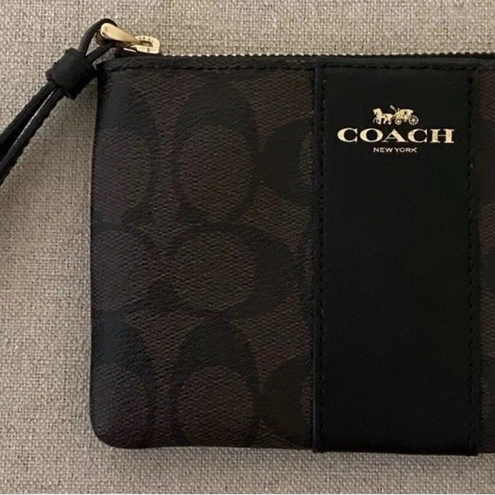 Coach Black and Brown Wristlet